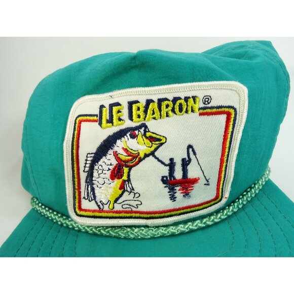 Le Baron Fishing Cap Hat Nylon Green Rope Defunct Canadian Company - Picture 2 of 5
